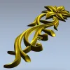 Цветочный поток - вертикальный декор STL для ЧПУ