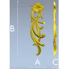 Цветочный поток - вертикальный декор STL для ЧПУ