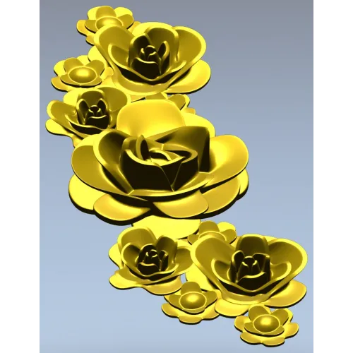 Каскад роз - 3D модель stl для ЧПУ