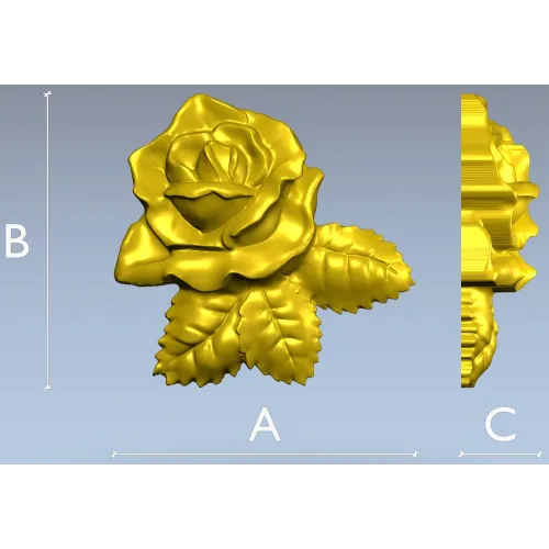 Роза в высоком рельефе - STL 3D модель для ЧПУ