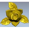 Floral Rose Ornament 3D Model for CNC Milling in STL Format