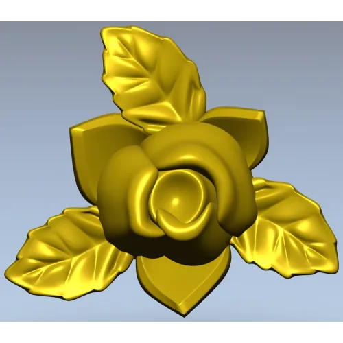 Floral Rose Ornament 3D Model for CNC Milling in STL Format