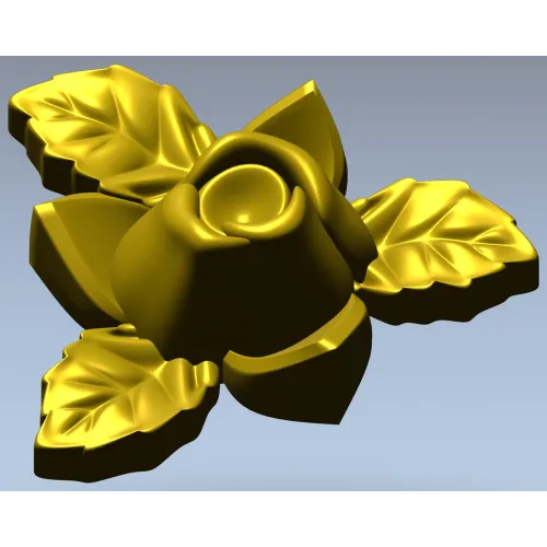 Floral Rose Ornament 3D Model for CNC Milling in STL Format