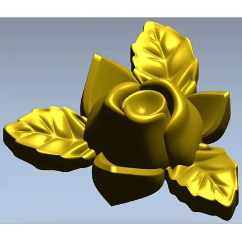 Floral Rose Ornament 3D Model for CNC Milling in STL Format