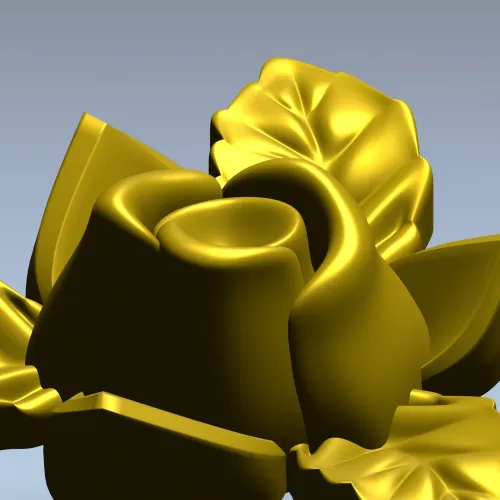 Floral Rose Ornament 3D Model for CNC Milling in STL Format