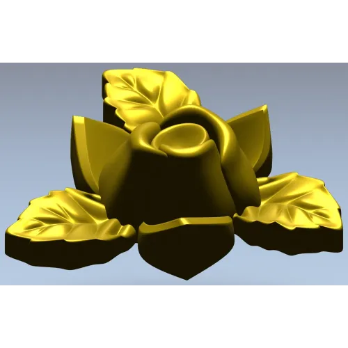 Floral Rose Ornament 3D Model for CNC Milling in STL Format