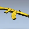 AK-style rifle decorative STL 3D model for CNC