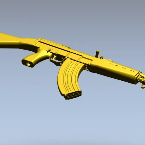 AK-style rifle decorative STL 3D model for CNC