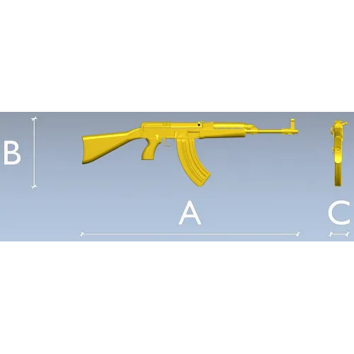 AK-style rifle decorative STL 3D model for CNC
