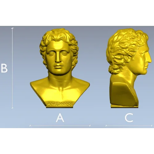Hellenistic Youth Bust - STL 3D model for CNC milling