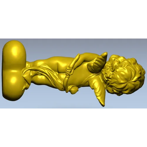 Reclining Cupid on Heart - high-relief STL 3D model for CNC