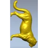 Leaping big cat 3D model STL for CNC