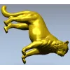 Leaping big cat 3D model STL for CNC
