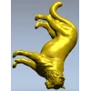 Leaping big cat 3D model STL for CNC