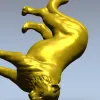 Leaping big cat 3D model STL for CNC