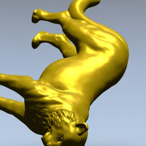 Leaping big cat 3D model STL for CNC