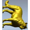 Leaping big cat 3D model STL for CNC