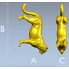 Leaping big cat 3D model STL for CNC