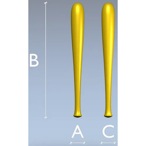 STL 3D модель биты для ЧПУ - классический профиль