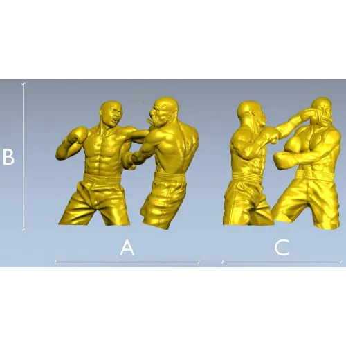 Нокаут - 3D модель боксёров в формате STL для ЧПУ