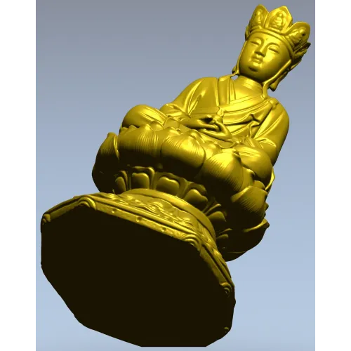Медитирующий Будда на лотосе - 3D модель STL для ЧПУ