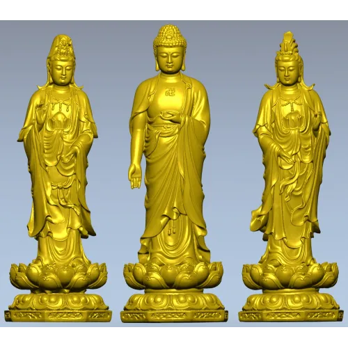 Buddha and Bodhisattva Lotus Statues STL