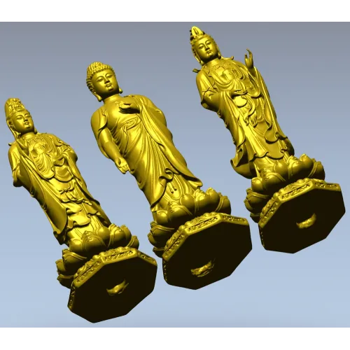 Buddha and Bodhisattva Lotus Statues STL