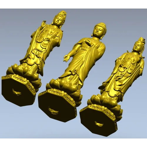 Buddha and Bodhisattva Lotus Statues STL