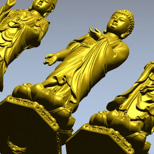 Buddha and Bodhisattva Lotus Statues STL