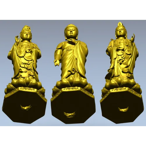 Buddha and Bodhisattva Lotus Statues STL