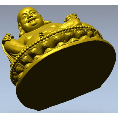 Радостный Будда на лотосе - 3D модель STL для ЧПУ