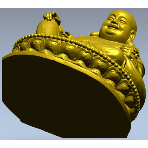 Радостный Будда на лотосе - 3D модель STL для ЧПУ