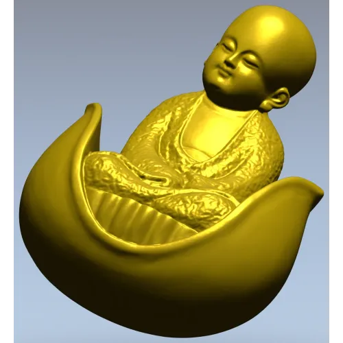 Младенец Будды в лотосе - STL 3D модель для ЧПУ