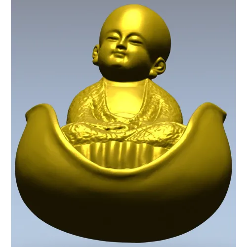 Младенец Будды в лотосе - STL 3D модель для ЧПУ