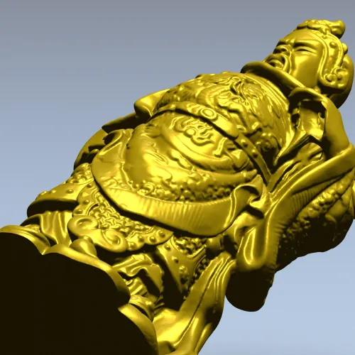 3D модель STL статуэтки восточного воина-охранителя для ЧПУ