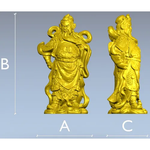 3D модель STL статуэтки восточного воина-охранителя для ЧПУ
