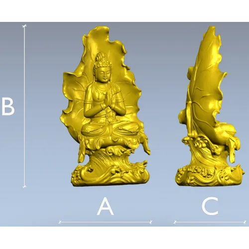 Гуаньинь в позе молитвы - 3D модель в формате STL для ЧПУ