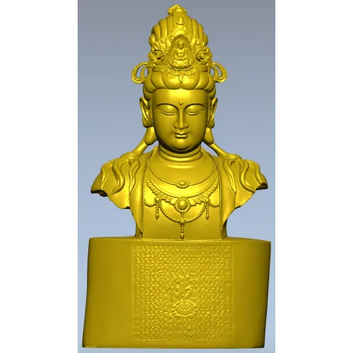 Guanyin Bust 3D Model STL for CNC Milling