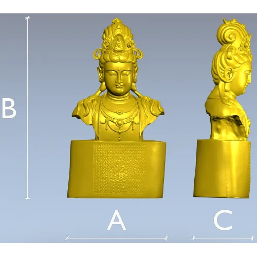 Guanyin Bust 3D Model STL for CNC Milling