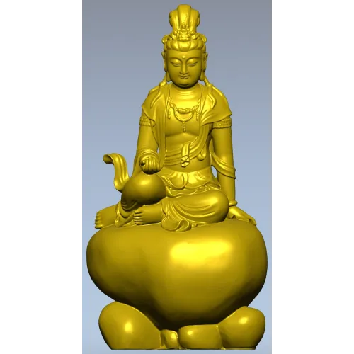 Гуаньинь на жемчужном облаке - 3D модель STL для ЧПУ