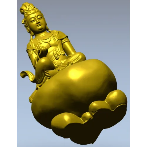 Гуаньинь на жемчужном облаке - 3D модель STL для ЧПУ