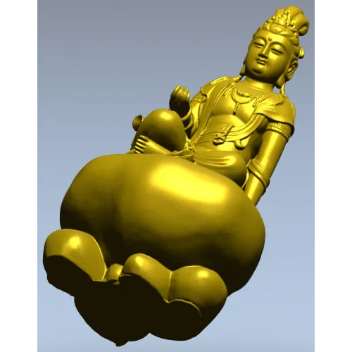 Гуаньинь на жемчужном облаке - 3D модель STL для ЧПУ