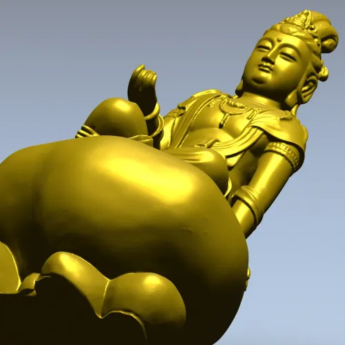 Гуаньинь на жемчужном облаке - 3D модель STL для ЧПУ