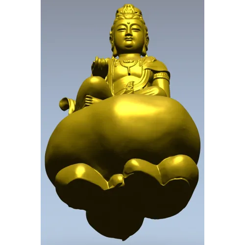 Гуаньинь на жемчужном облаке - 3D модель STL для ЧПУ