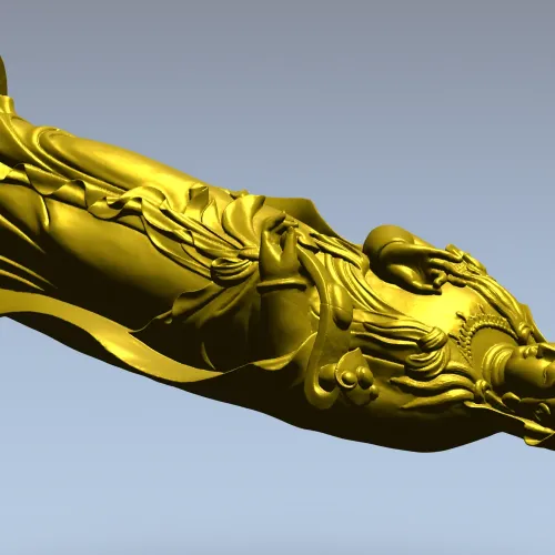 3D модель Гуаньинь в формате STL для ЧПУ - рельефная статуэтка
