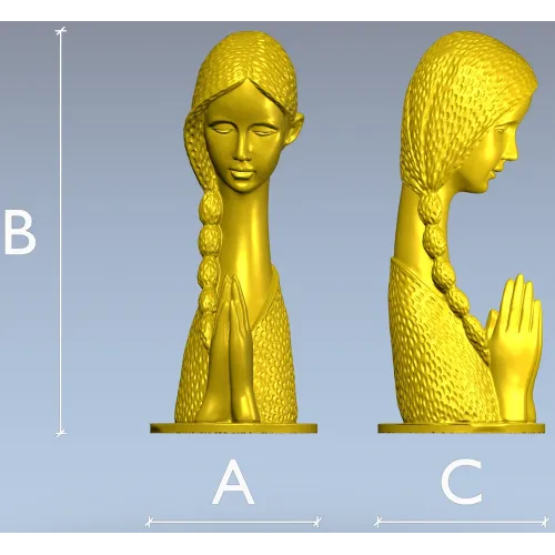 STL модель "Молящаяся девушка" - 3D модель stl для ЧПУ, скачать