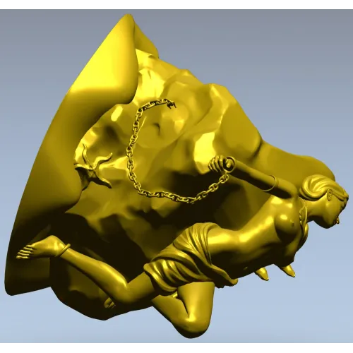 3D модель "Молитвенная дева на камне" - STL для ЧПУ
