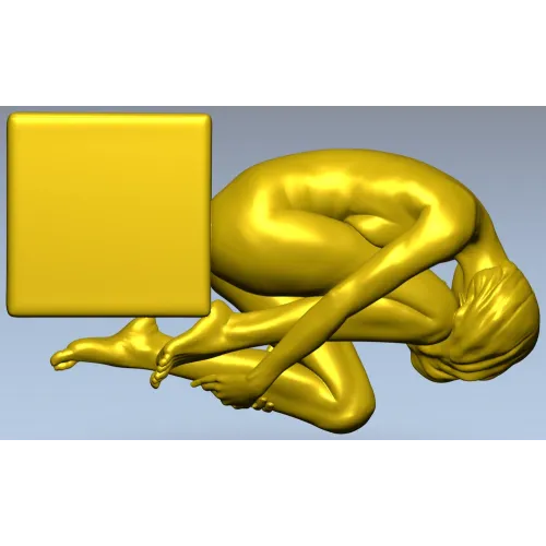 3D модель девушки у опоры - STL для ЧПУ