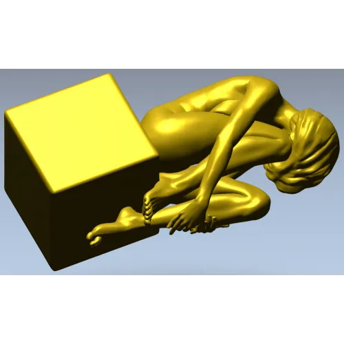 3D модель девушки у опоры - STL для ЧПУ