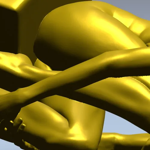 3D модель девушки у опоры - STL для ЧПУ